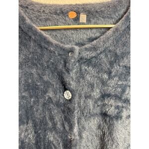 Free People FP‎ ONE Allegra Cardi Soft Fuzzy Button Down Cardigan Black Small